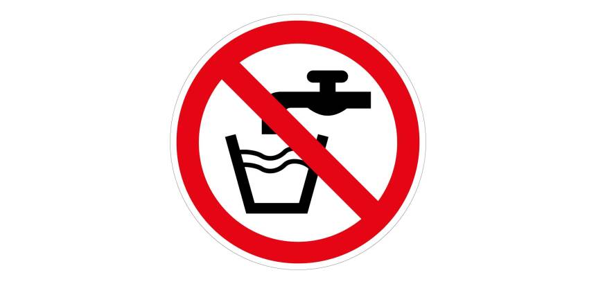 Panneau interdiction P005 - Eau non potable - ISO 7010  - 200 mm - PVC 2 mm