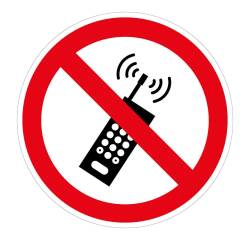 Panneau Interdiction - Ne pas activer téléphone - P013 - ISO 7010  - 100 mm - PVC 2 mm