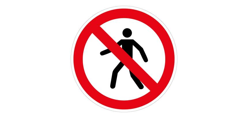 Panneau d'Interdiction - Interdit aux piétons - P004 - ISO 7010