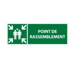 Panneau ISO EN 7010 - Point de rassemblement - E007 avec texte