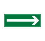 Panneau Flèche Evacuation - fond vert