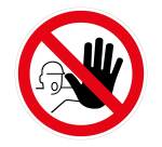 Panneau Accès interdit personnes non autorisées P080 - ISO 7010  - 200 mm - Vinyle Souple Autocollant