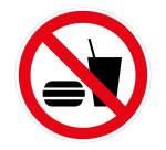 Panneau interdiction manger et boire ISO 7010 P022