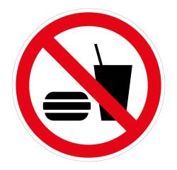 Panneau interdiction manger et boire ISO 7010 P022