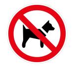 Panneau d'Interdiction - Interdit aux chiens - P021 - Norme ISO 7010  - 100 mm - Vinyle Souple Autocollant