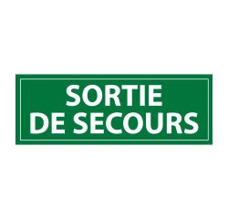 Panneau Sortie de secours - fond vert