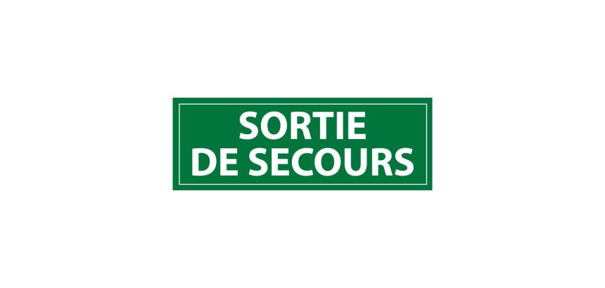 Panneau Sortie de secours - fond vert