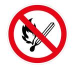 Panneau d'interdiction rond - Flammes nues interdites - P003 - ISO 7010  - 315 mm - PVC 2 mm