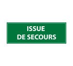 Panneau Issue de secours texte vert évacuation