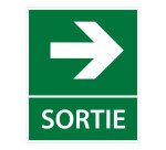 Panneau Sécurité Sortie flèche droite - 300 x 250 mm