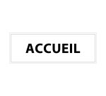 Panneau de signalisation - Pictogramme Accueil - 210 x 75 mm  - Bleu - PVC 2 mm