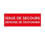 Panneau évacuation - Issue de secours, défense de stationner  - 300 x 420 mm - PVC