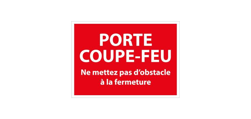 Panneau - Porte coupe-feu, pas d'obstacle - ISO 3864-1