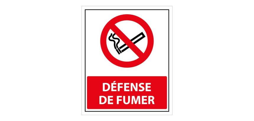 Panneau Défense de fumer - P002 - 250 x 300 mm - ISO 7010  - Vinyle Souple Autocollant