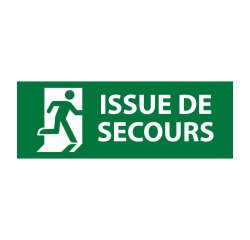 Panneau Issue de secours ISO 7010 – Signalisation évacuation  - 210 x 75 mm - Vinyle Souple Autocollant