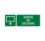 Panneau Sortie et évacuation - Sortie de Secours - ISO 7010  - 350 x 125 mm - Vinyle Souple Autocollant