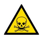Signalétique de danger - Matières toxiques - W016 - ISO 7010  - 50 mm - Vinyle Souple Autocollant