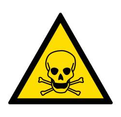 Signalétique de danger - Matières toxiques - W016 - ISO 7010  - 50 mm - Vinyle Souple Autocollant