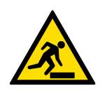 Panneau Danger- Attention au Trébuchement - W007 - ISO 7010  - 200 mm - PVC 2 mm