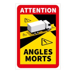 Adhésif - Danger Angles Morts Camions - 170 x 250 mm - Vinyle