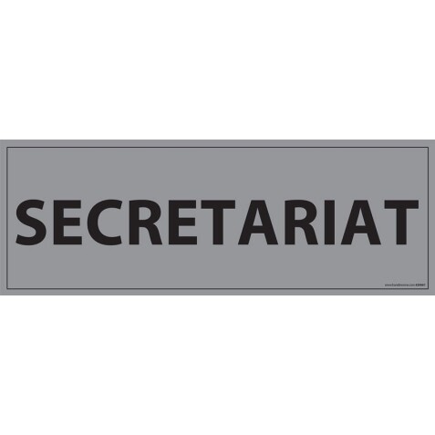 Panneau d'information - Secrétariat - 210x75 mm  - Blanc - PVC