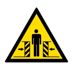 Signalétique de danger - Pictogramme Ecrasement - W019 - ISO 7010  - 50 mm - Vinyle Souple Autocollant