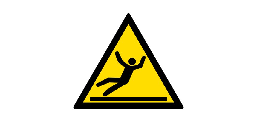 Signalétique de danger - Picto Surface glissante - W011 - ISO 7010  - 200 mm - PVC 2 mm