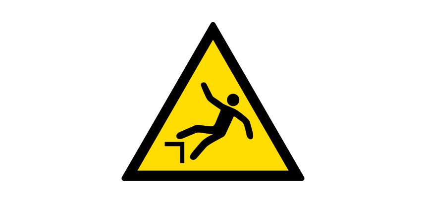 Adhésif - Danger : Chute avec Dénivellation - W008 - ISO 7010  - 100 mm - PVC 2 mm