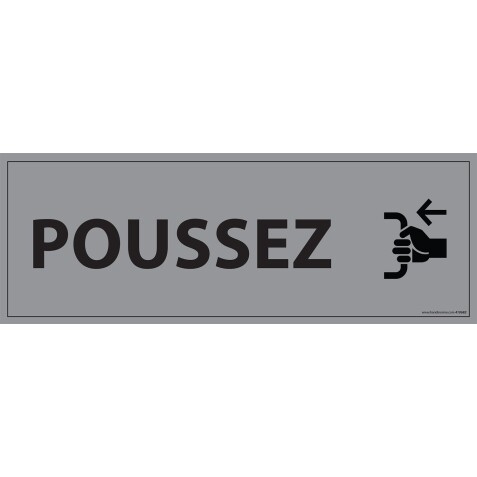 Plaque de porte POUSSEZ - 210 x 75 mm