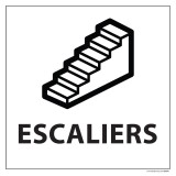 Panneau ESCALIERS - fond blanc, vinyle ou PVC- 250 x 250 mm