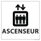 Panneau ASCENSEUR - fond blanc 250 x 250 mm