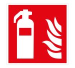 Panneau de signalétique Extincteur incendie - F001 - ISO 7010  - 250 x 250 mm - Vinyle Souple Autocollant