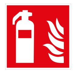 Panneau de signalétique Extincteur incendie - F001 - ISO 7010  - 150 x 150 mm - Vinyle Souple Autocollant
