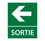 Panneau directionnel - Sortie flèche gauche 250 x 300 mm  - Vinyle Souple Autocollant