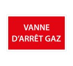 Panneau de signalétique - Vanne d'arrêt gaz - ISO 3864-1  - 210 x 75 mm - Vinyle Souple Autocollant
