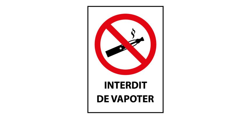 Panneau d'interdiction - Interdit de vapoter - ISO 7010    - Vinyle Souple Autocollant - A4