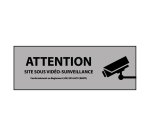 Signalétique de sécurité - Pictogramme Surveillance vidéo  - 297 x 105 mm - Blanc - PVC 2 mm