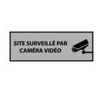 Panneau d'information - Pictogramme de sécurité Vidéo surveillance  - 210 x 75 mm - Blanc - PVC 2 mm