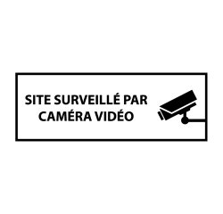 Panneau d'information - Pictogramme de sécurité Vidéo surveillance  - 297 x 105 mm - Gris - PVC 2 mm
