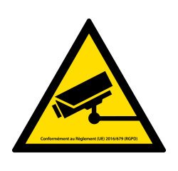 Panneau Information vidéosurveillance – Signalétique triangle jaune