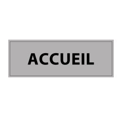Panneau de signalisation - Pictogramme Accueil - 210 x 75 mm  - Blanc - PVC 2 mm