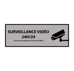 Signalétique de vidéoprotection - Surveillance vidéo 24h/24h