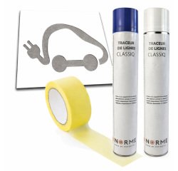 Pochoir souple - Marquage véhicule électrique - Kit complet