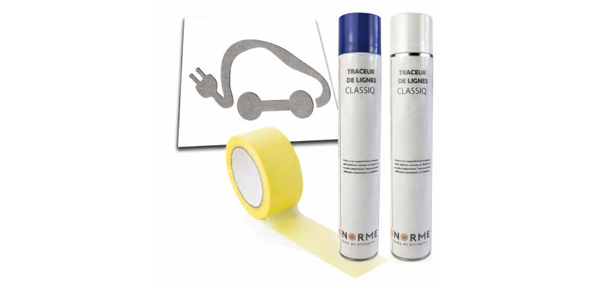 Pochoir souple - Marquage véhicule électrique - Kit complet