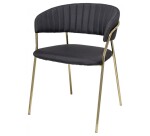 Chaise en tissu noir/pieds or DESIR - Reconditionné