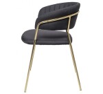 Chaise en tissu noir/pieds or DESIR - Reconditionné