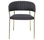 Chaise en tissu noir/pieds or DESIR - Reconditionné