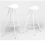 Tabouret haut blanc SHIRLEY - Reconditionné