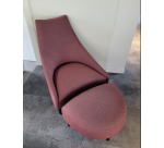 Chauffeuse + Repose pieds Sancal LINZI vieux rose - Reconditionné