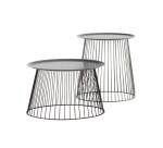 Lot 2 tables basses rondes/coniques LINZI en métal noir - Reconditionné
